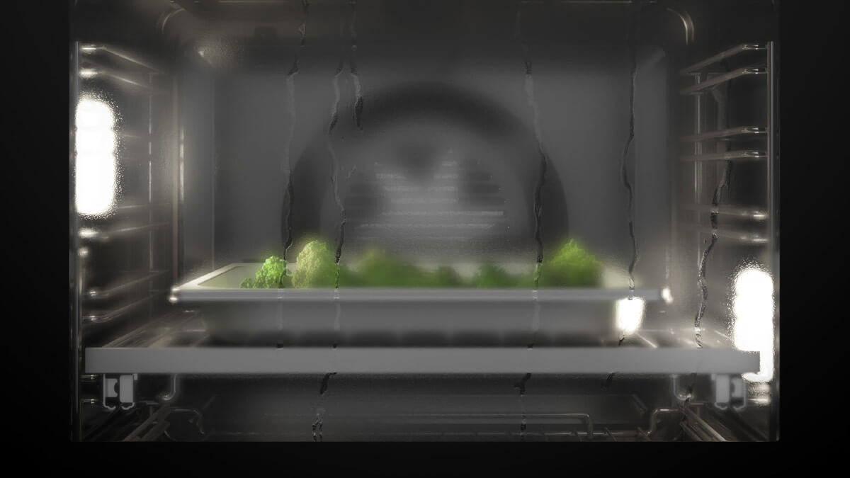 Steam cooking vegetables