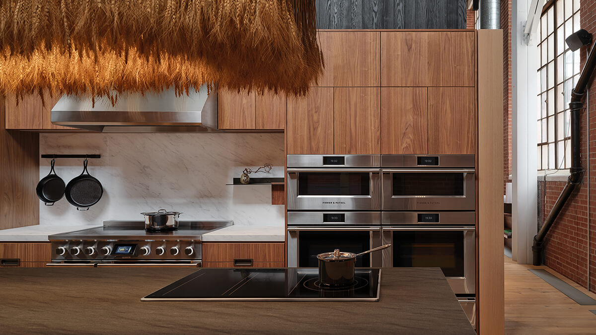 The Professional Kitchen featuring high-grade stainless steel and natural materials